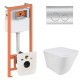 Набор Qtap Nest 4 в 1 подвесной унитаз Tern Ultra Quiet 490x365x325 + комплект установки QT1733052EUQW45158