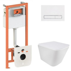 Набор Qtap Nest 4 в 1 подвесной унитаз Tern Ultra Quiet 490x365x325 + комплект установки QT1733052EUQW45161