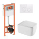 Набор Qtap Nest 4 в 1 подвесной унитаз Gemini Ultra Quiet 530х365х373 + комплект инсталляции QT2533076EUQW46156