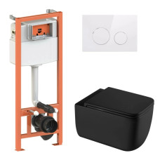 Набор Qtap Nest 4 в 1 подвесной унитаз Gemini Ultra Quiet 530х365х373 + комплект установки QT2533076EUQMB46168