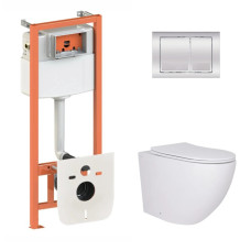 Набор Qtap Nest 4 в 1 подвесной унитаз Robin 520x365x365 + комплект инсталляции QT13332381AW47498