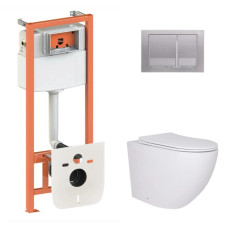Набор Qtap Nest 4 в 1 подвесной унитаз Robin Ultra Quiet 520x365x365 + комплект установки QT13332381AW47499
