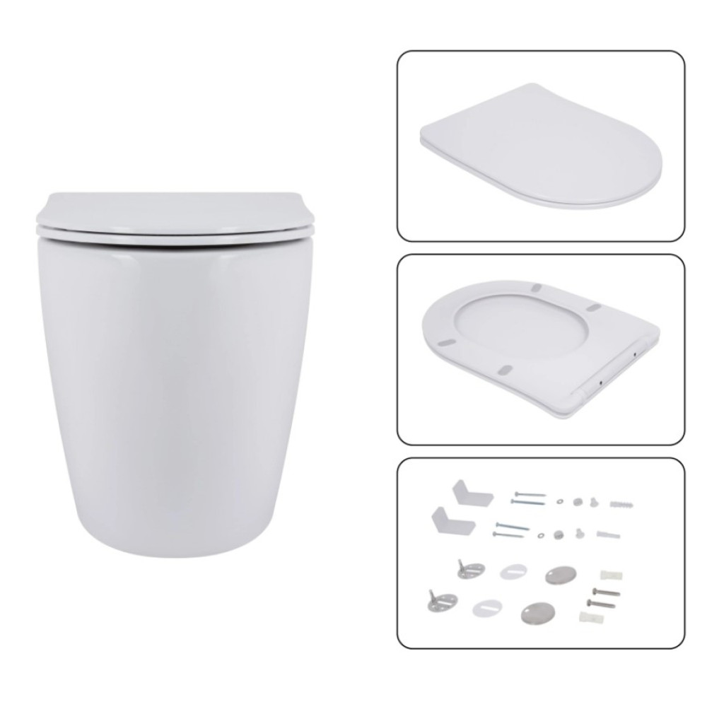 Набор Qtap Nest 4 в 1 подвесной унитаз Robin Ultra Quiet 520x365x365 + комплект установки QT13332381AW47499