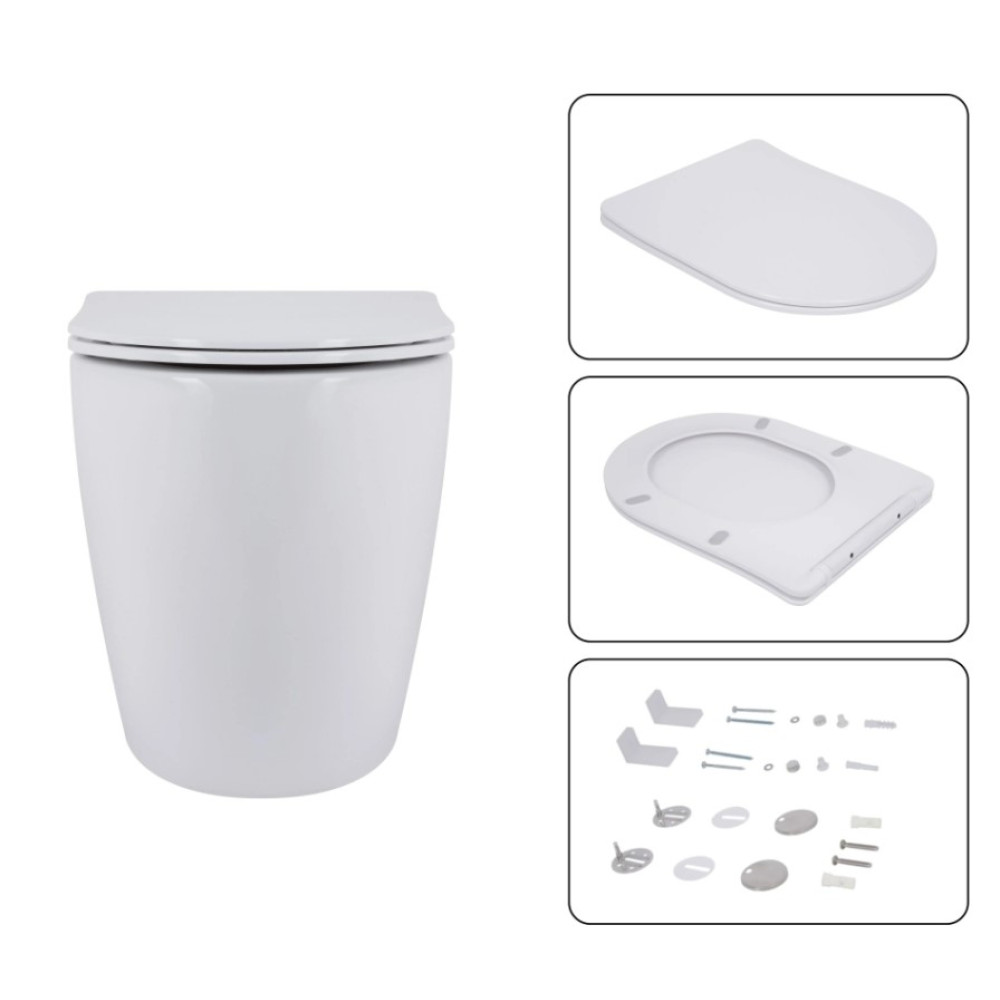 Набор Qtap Nest 4 в 1 подвесной унитаз Robin Ultra Quiet 520x365x365 + комплект инсталляции QT13332381AW47500