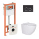 Набор Qtap Nest 4 в 1 подвесной унитаз Robin Ultra Quiet 520x365x365 + комплект инсталляции QT13332381AW47500