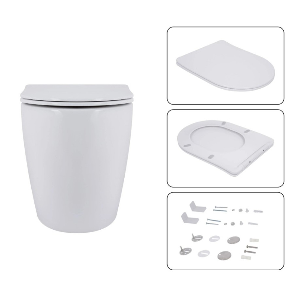 Набор Qtap Nest 4 в 1 подвесной унитаз Robin Ultra Quiet 520x365x365 + комплект установки QT13332381AW47501
