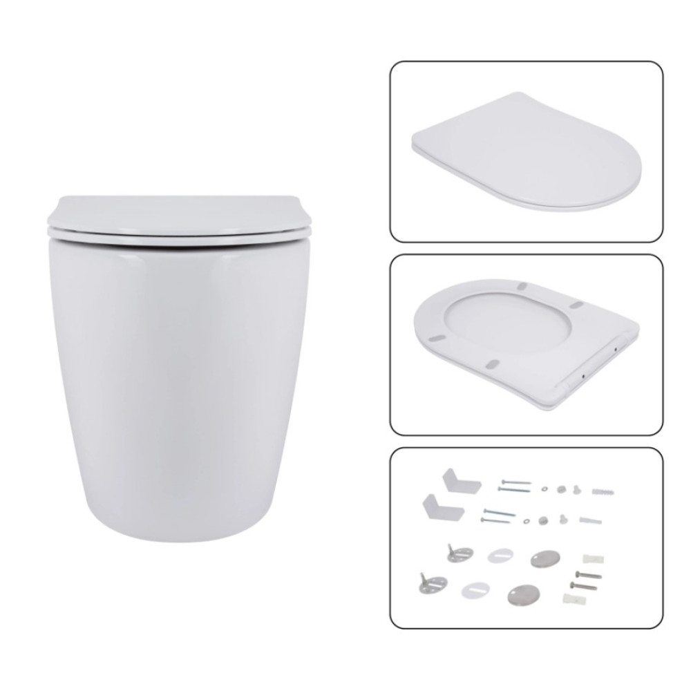 Набор Qtap Nest 4 в 1 подвесной унитаз Robin Ultra Quiet 520x365x365 + комплект установки QT13332381AW47503