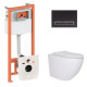 Набор Qtap Nest 4 в 1 подвесной унитаз Robin Ultra Quiet 520x365x365 + комплект установки QT13332381AW47503