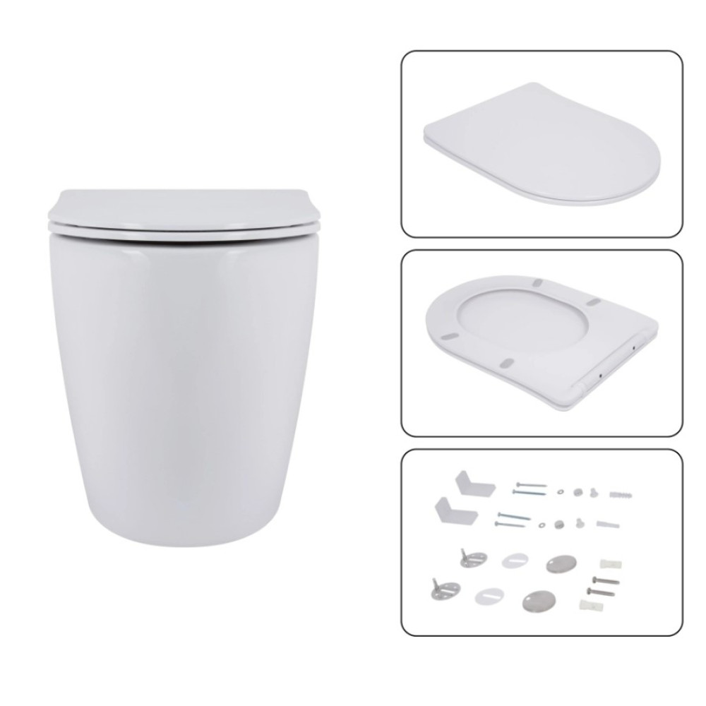 Набір Qtap Nest 4 в 1 підвісний унітаз Robin Ultra Quiet 520x365x365 + комплект інсталяції QT13332381AW47504