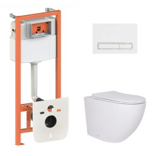 Набор Qtap Nest 4 в 1 подвесной унитаз Robin Ultra Quiet 520x365x365 + комплект установки QT13332381AW47505