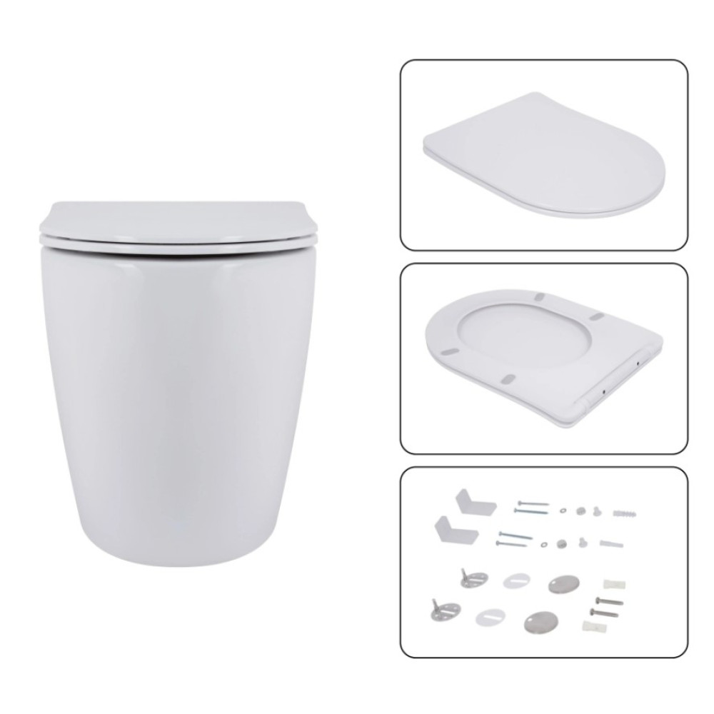 Набор Qtap Nest 4 в 1 подвесной унитаз Robin Ultra Quiet 520x365x365 + комплект установки QT13332381AW47505