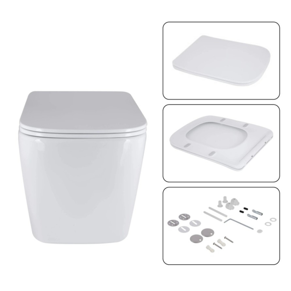 Набор Qtap Nest 4 в 1 подвесной унитаз Tern Ultra Quiet 525x345x360 + комплект установки QT17332303AW47508