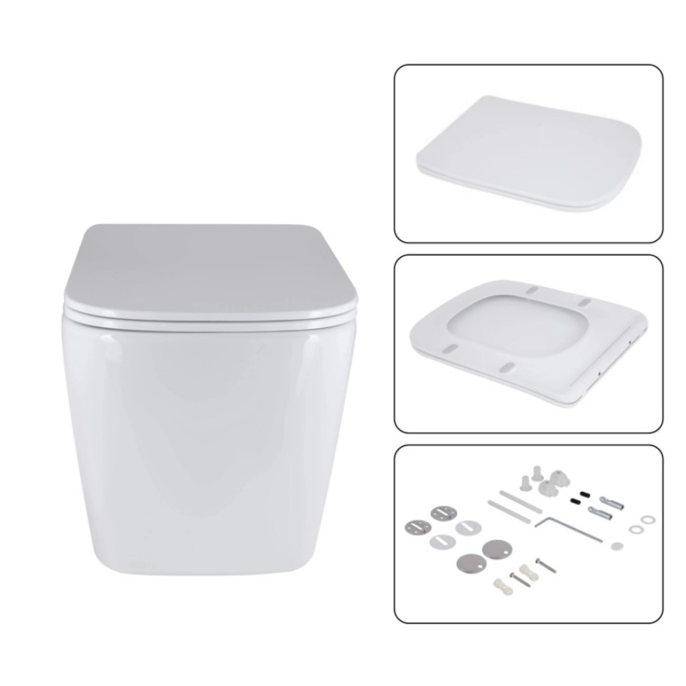 Набор Qtap Nest 4 в 1 подвесной унитаз Tern Ultra Quiet 525x345x360 + комплект установки QT17332303AW47509
