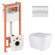Набор Qtap Nest 4 в 1 подвесной унитаз Tern Ultra Quiet 525x345x360 + комплект установки QT17332303AW47510