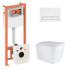 Набор Qtap Nest 4 в 1 подвесной унитаз Tern Ultra Quiet 525x345x360 + комплект установки QT17332303AW47511