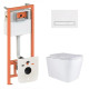 Набор Qtap Nest 4 в 1 подвесной унитаз Tern Ultra Quiet 525x345x360 + комплект установки QT17332303AW47511