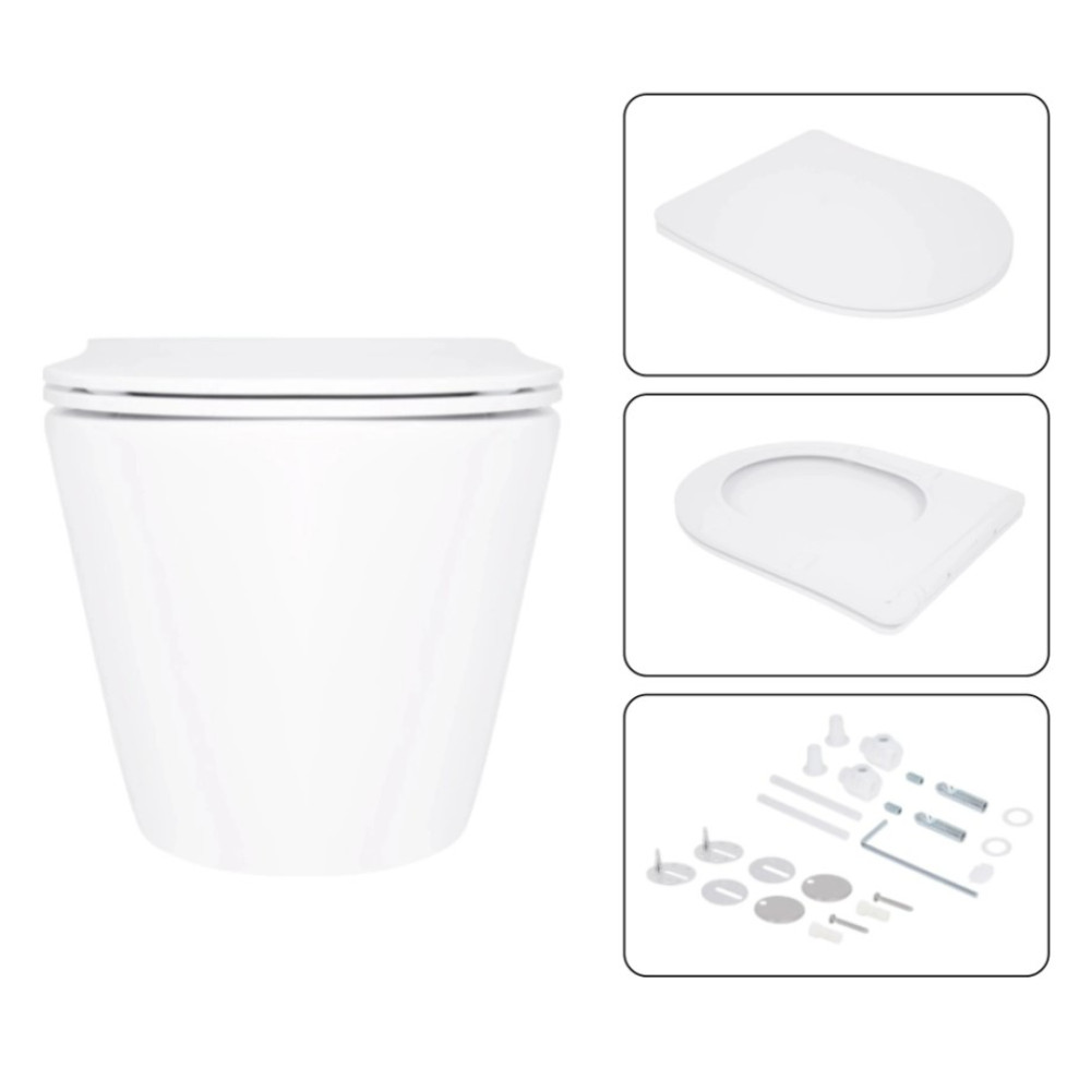 Набор Qtap Nest 4 в 1 подвесной унитаз Swan Ultra Quiet 520x360x320 + комплект установки QT16335180W48194