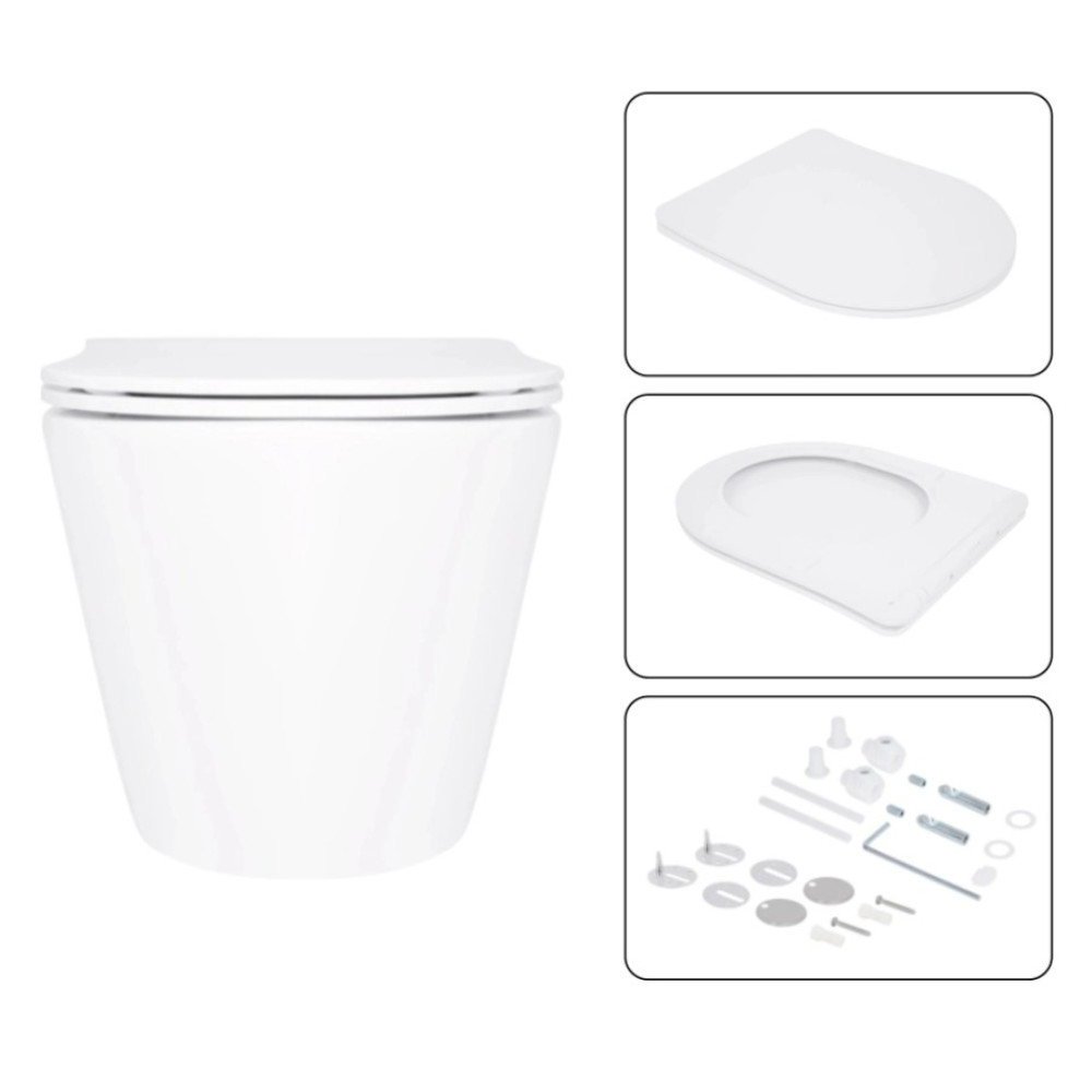 Набір Qtap Nest 4 в 1 підвісний унітаз Swan Ultra Quiet 520x360x320 + комплект інсталяції QT16335180W48197