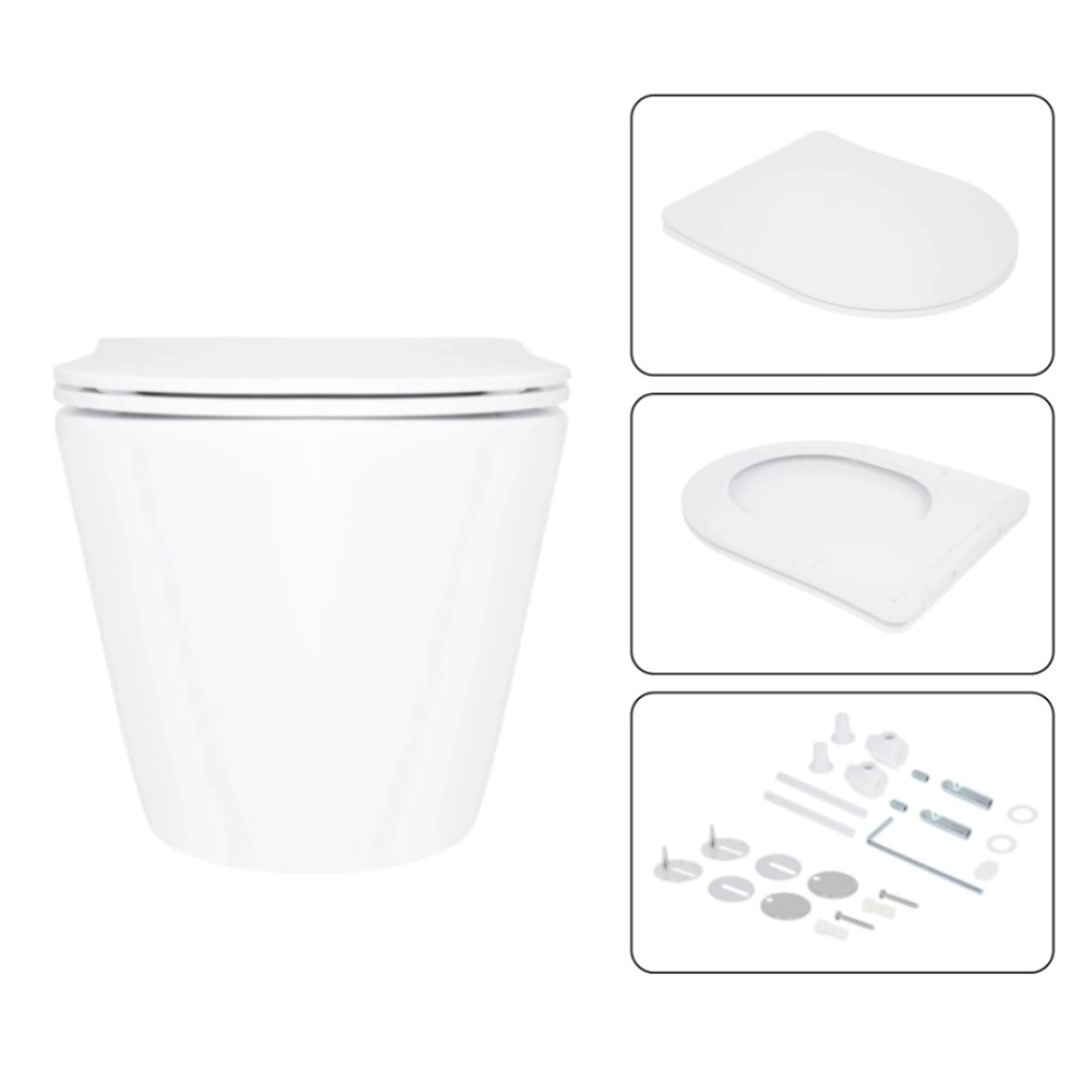 Набір Qtap Nest 4 в 1 підвісний унітаз Swan Ultra Quiet 520x360x320 + комплект інсталяції QT16335180W48200