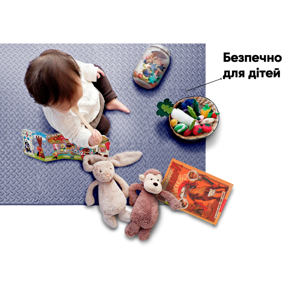 Мат-пазл EasyFit SwallowTail EVA 120х60х1 см татами ласточкин хвост Синий (EF-1950-30-BE)