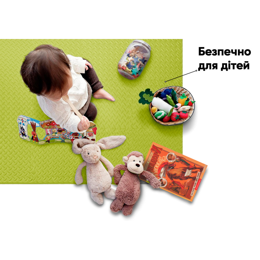 Мат-пазл EasyFit SwallowTail EVA 120х120х1 см татами ласточкин хвост Желтый (EF-1950-Y)