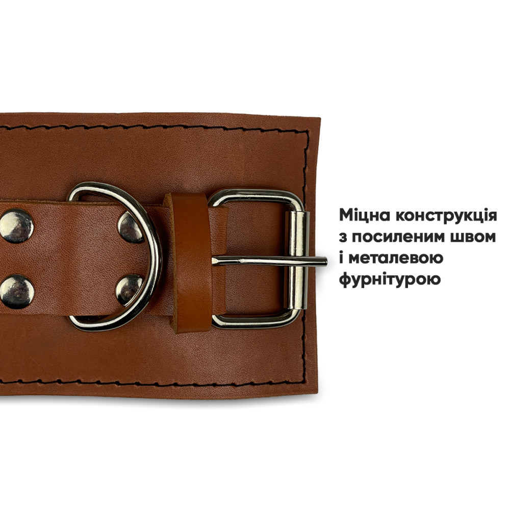 Манжета EasyFit F10 для тяги на тренажері (шкіра) коричнева (EF-LGSTR-F10-BR)