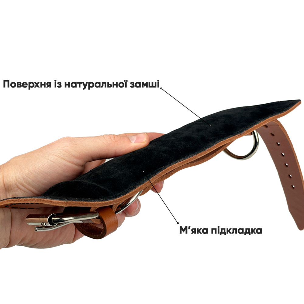 Манжета EasyFit F10 для тяги на тренажері (шкіра) коричнева (EF-LGSTR-F10-BR)