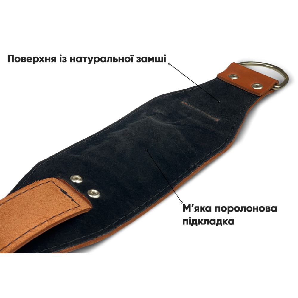 Манжета EasyFit F9 коричнева для тяги на тренажері (шкіра) (EF-LGSTR-F9-BR)