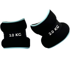 Утяжелители EasyFit 2 х 2 кг для ног и рук Черные с голубым (EF-1020-BE)