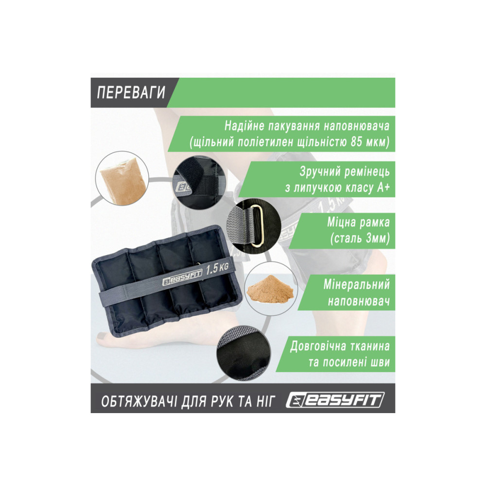 Обтяжувачі EasyFit 2 х 1,5 кг для ніг та рук (EF-WHT-1.5)