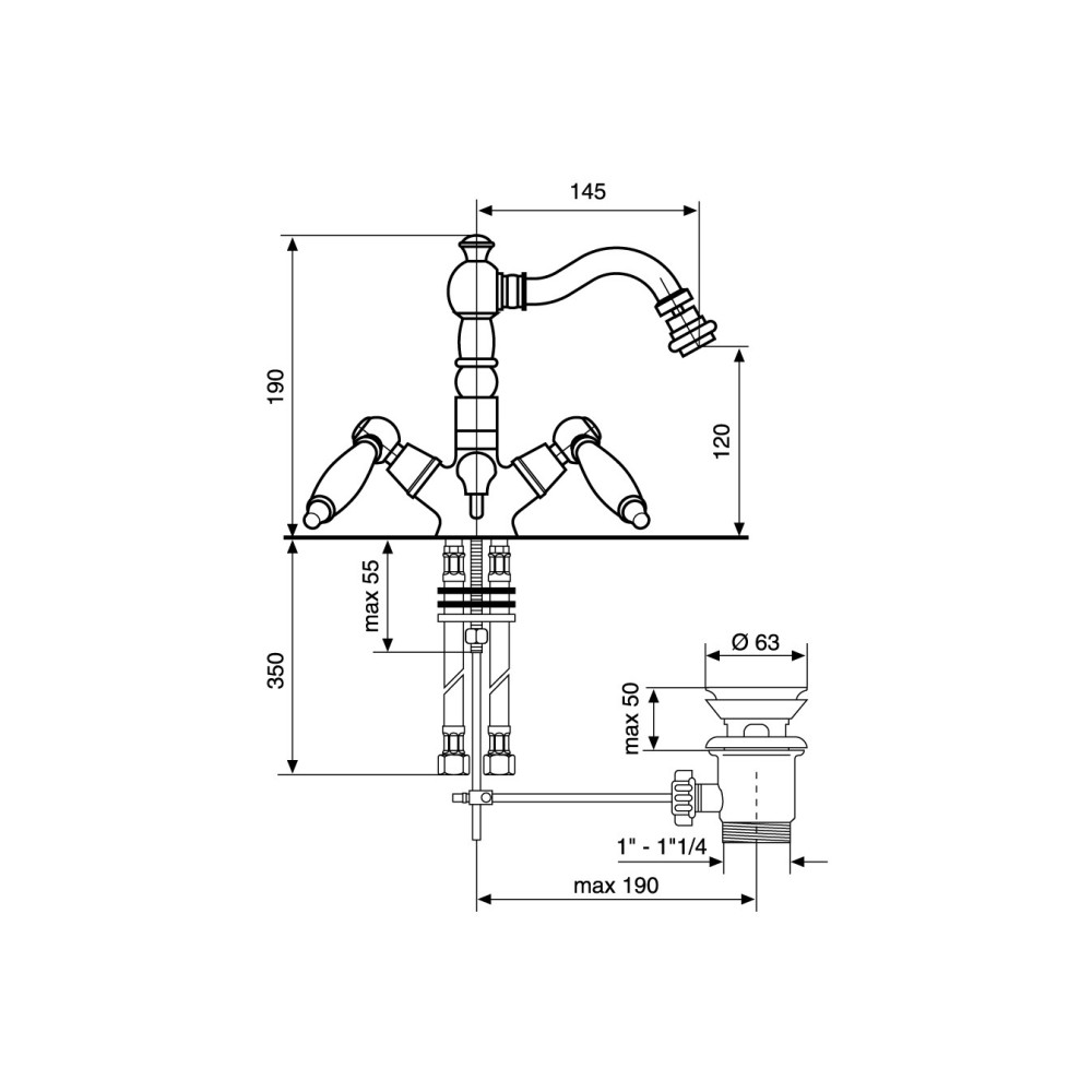 Змішувач для біде EMMEVI DECO Ceramica CR121614