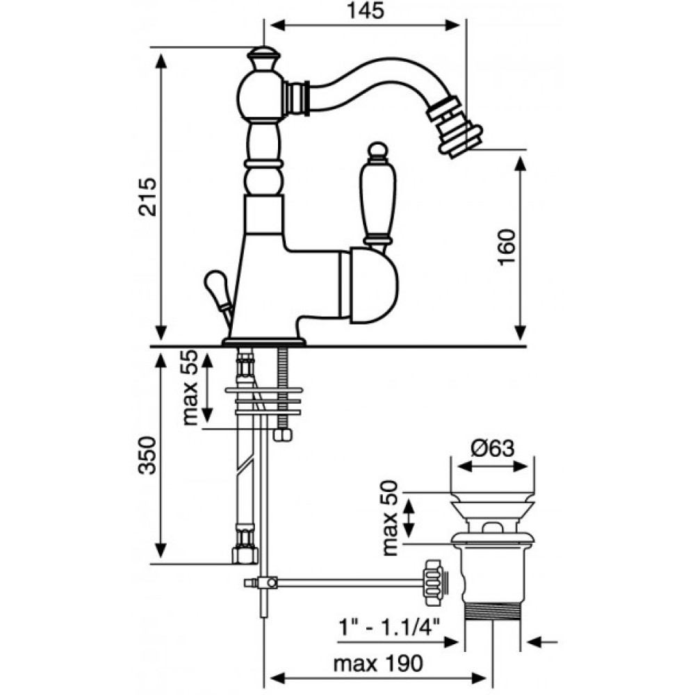 Змішувач для біде EMMEVI LAGUNA BR40514