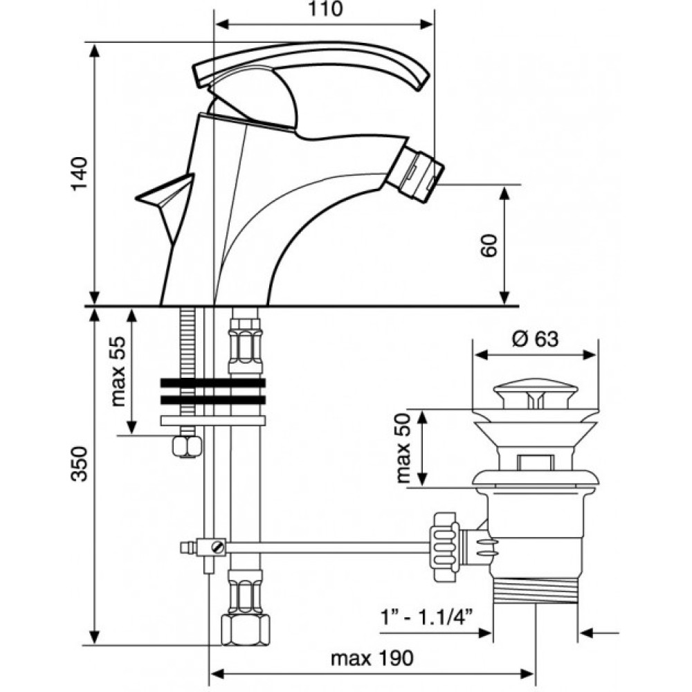 Змішувач для біде EMMEVI RAMSES CR72004