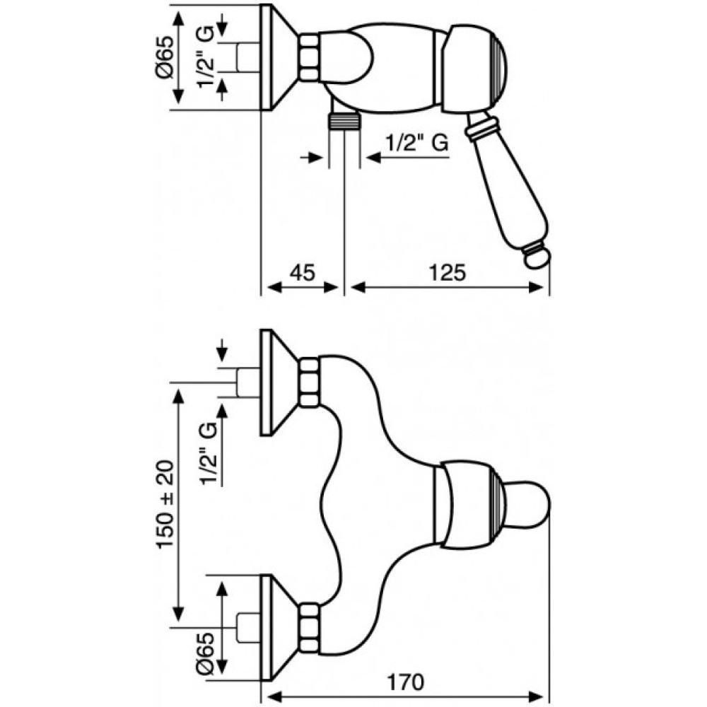 Змішувач для душу EMMEVI LAGUNA BR40062