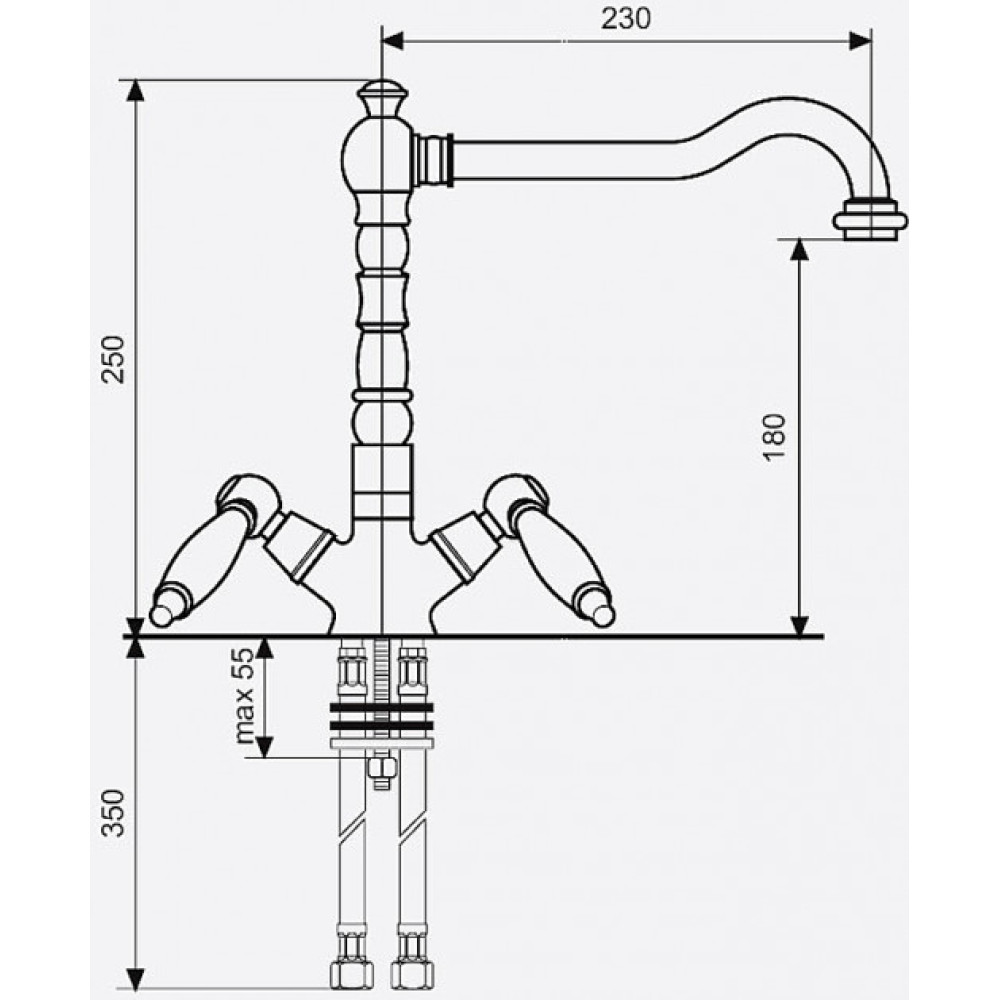 Кухонний змішувач EMMEVI DECO Ceramica BR121617