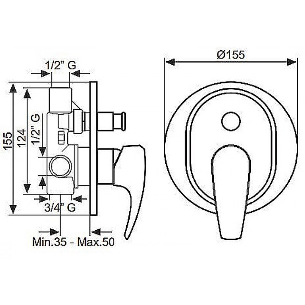 Змішувач для ванни EMMEVI ANUBIS BR7019R