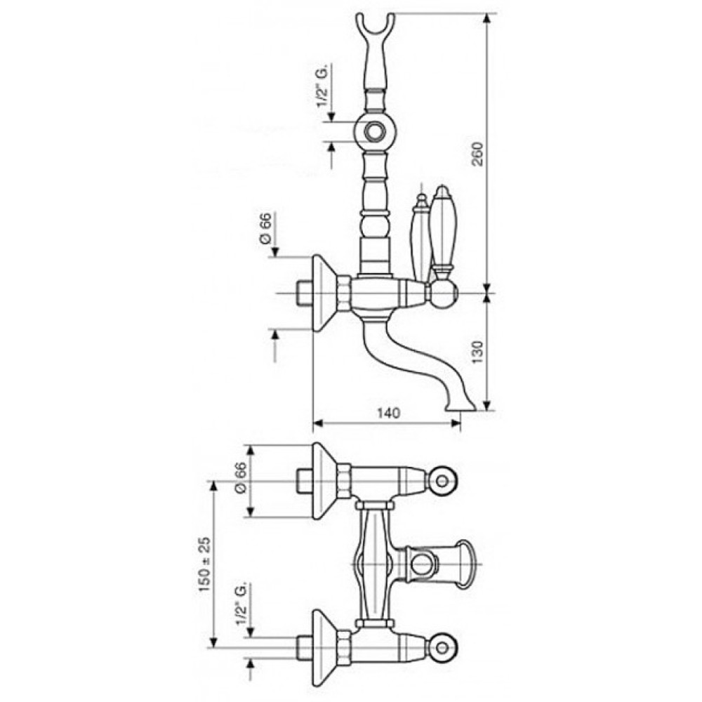 Змішувач для ванни EMMEVI DECO Ceramic BR121611
