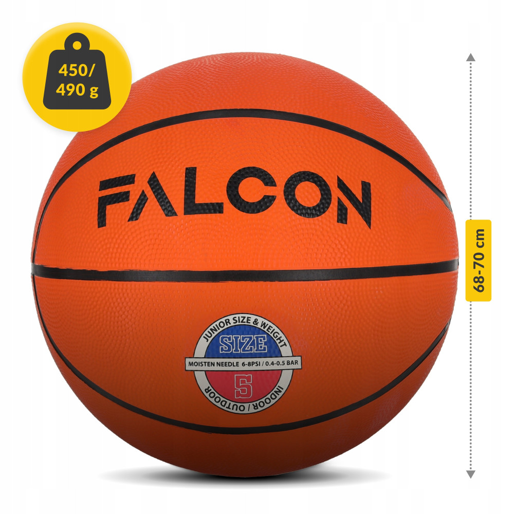 М'яч баскетбольний Falcon Classic Orange Size 5 (P-5905973404259)