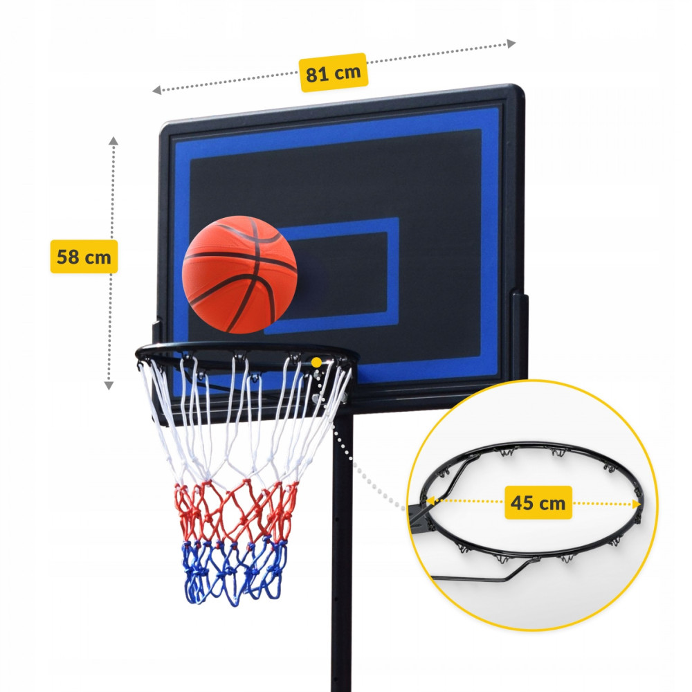 Баскетбольна стійка Falcon Junior 1.6-2.1 м мобільна BASKET02 (P-5905973400671)