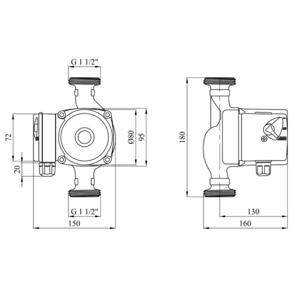 Циркуляційний насос Forwater 25/8-180 з гайками (CV019330)