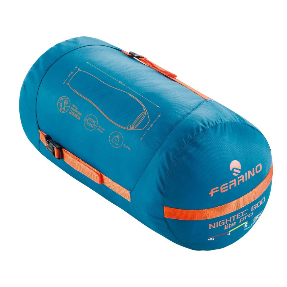 Спальный мешок Ferrino Nightec Lite Pro 600 L/-5°C Blue/Grey Left (86309HBG)