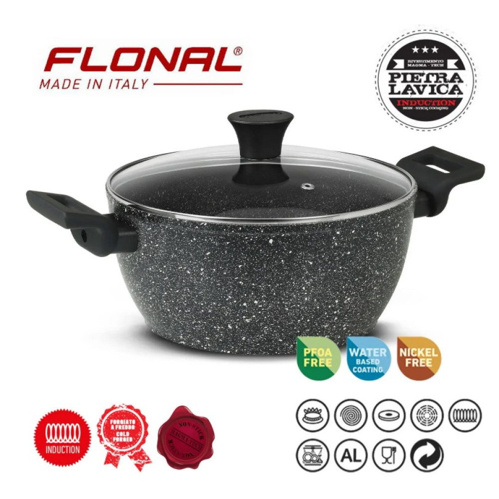 Каструля Flonal Pietra Lavica 7 л з кришкою (PLICV2880)