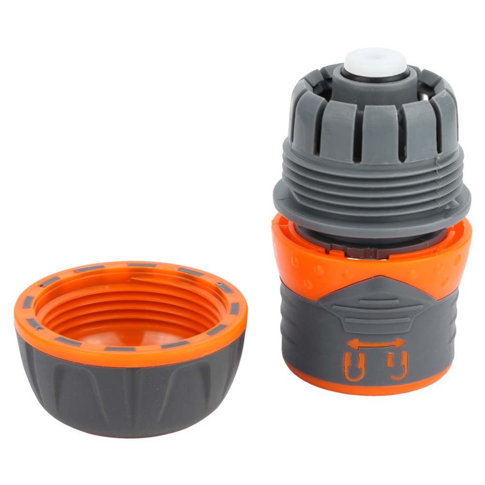 Конектор 1/2" Flora швидкознімний для шланга 3/4" аквастоп з замком (ABS+TPR) (5015454)