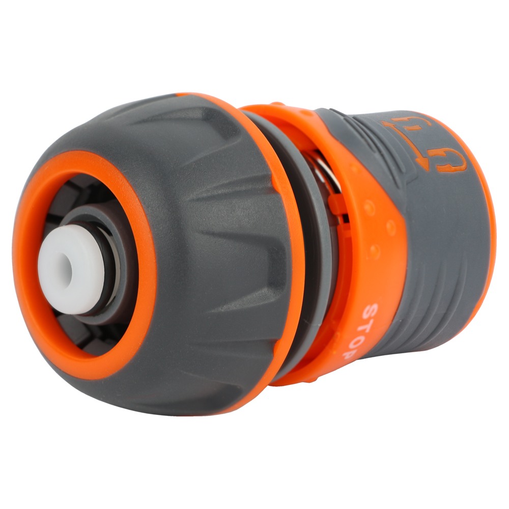Конектор 1/2" Flora швидкознімний для шланга 3/4" аквастоп з замком (ABS+TPR) (5015454)
