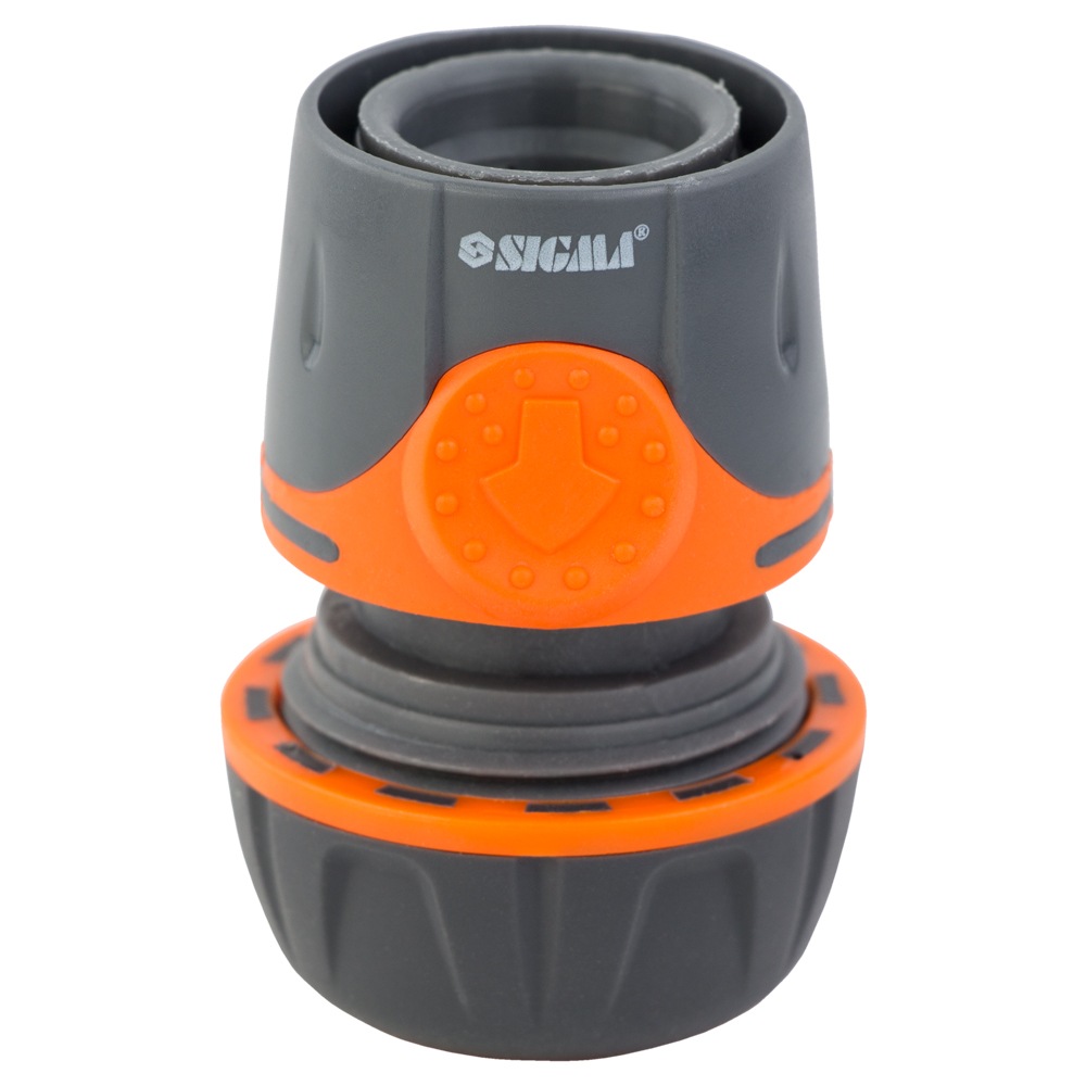 Коннектор 1/2" Flora быстросъемный для шланга 3/4" аквастоп (ABS+TPR) (5015514)