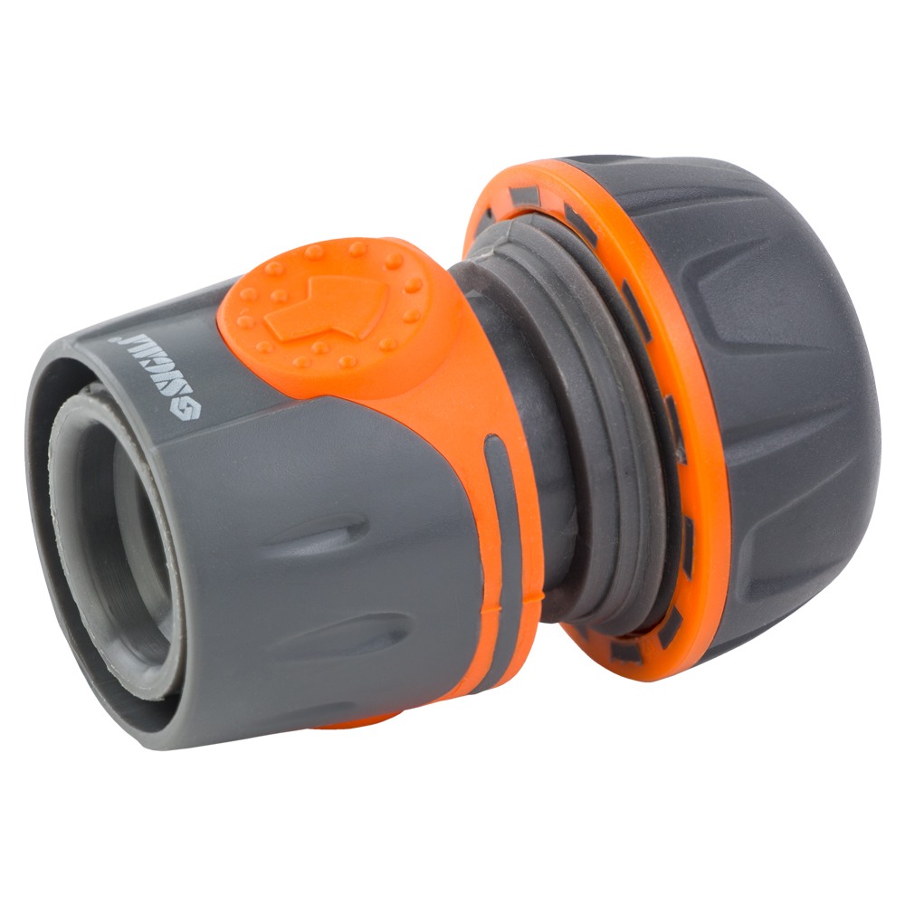 Коннектор 1/2" Flora быстросъемный для шланга 3/4" аквастоп (ABS+TPR) (5015514)
