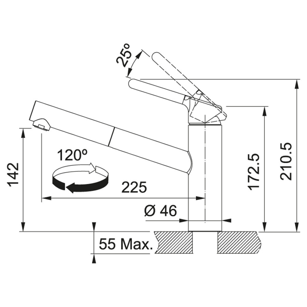 Змішувач для кухні Franke Orbit Pull Out 115.0623.055