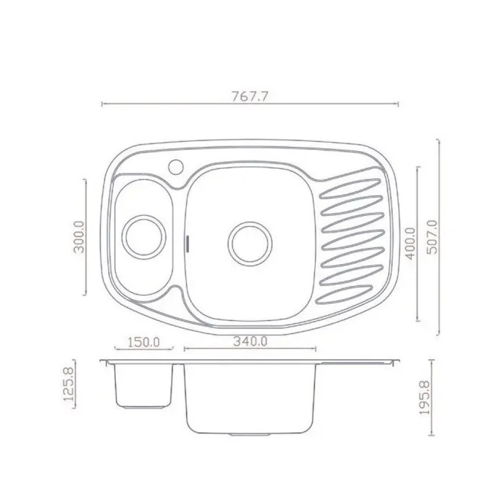 Кухонна мийка Romzha Rampa 1.5C Satin RO49673