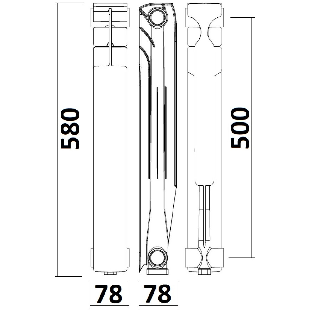 Радиатор алюминиевый секционный Gallardo ALSTAND 500/80 (15674)