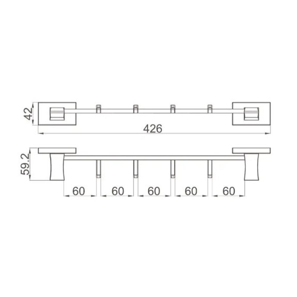 Держатель полотенец 4 крючка Gappo G0716-49